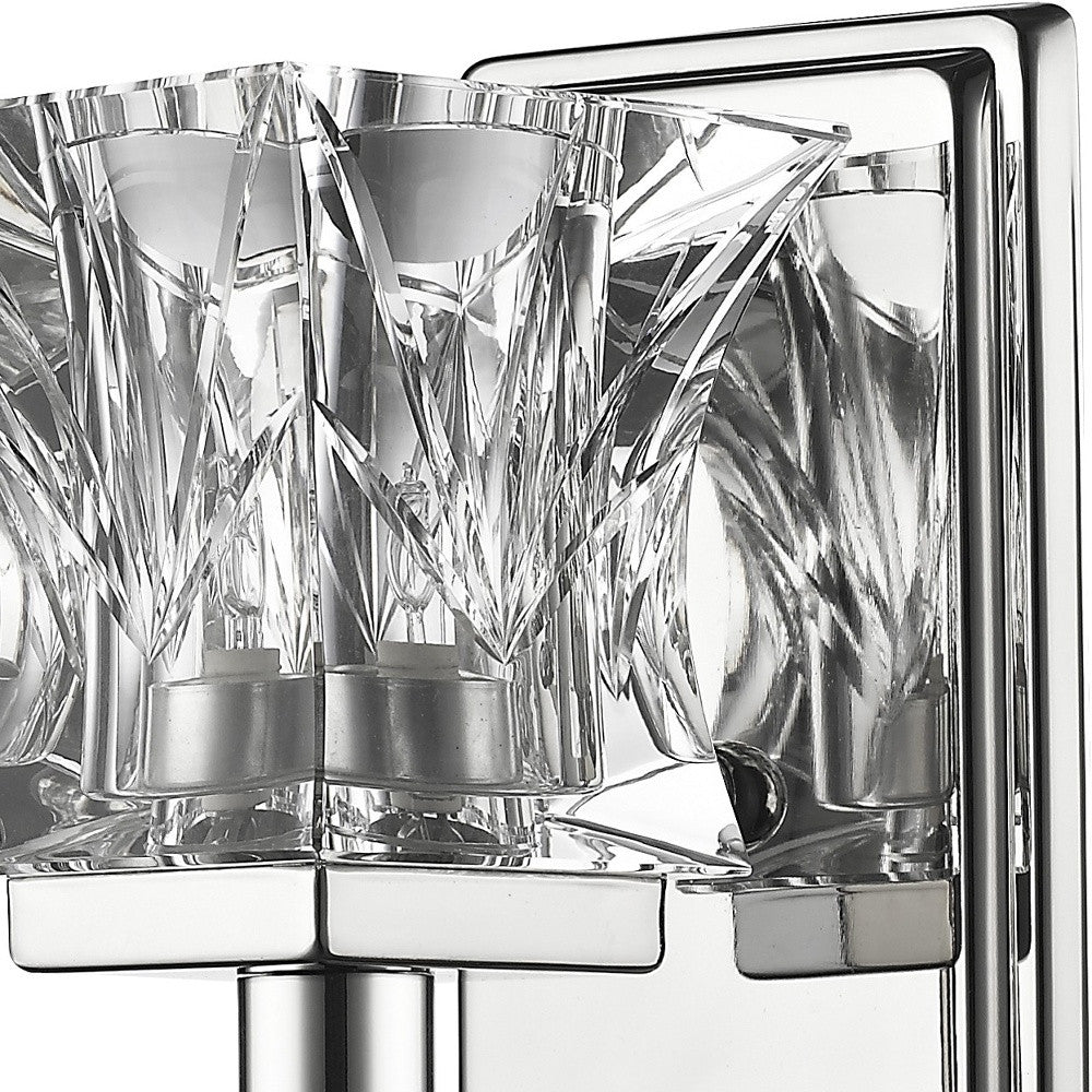 Arabella 1-Light Nickel Sconce w/ Pressed Crystal Shade