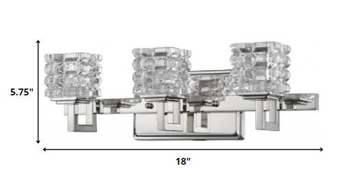 Coralie 3-Light Nickel Sconce w/ Pressed Crystal Shades