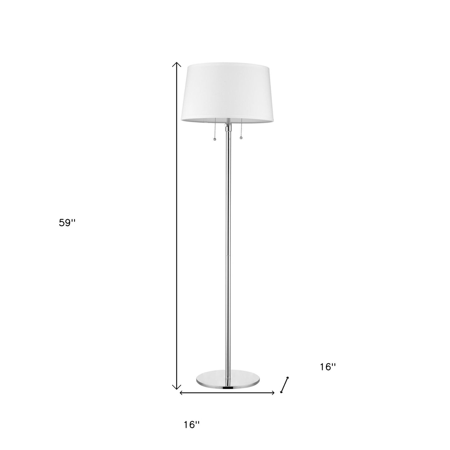 Chrome Floor Lamp w/ Shade