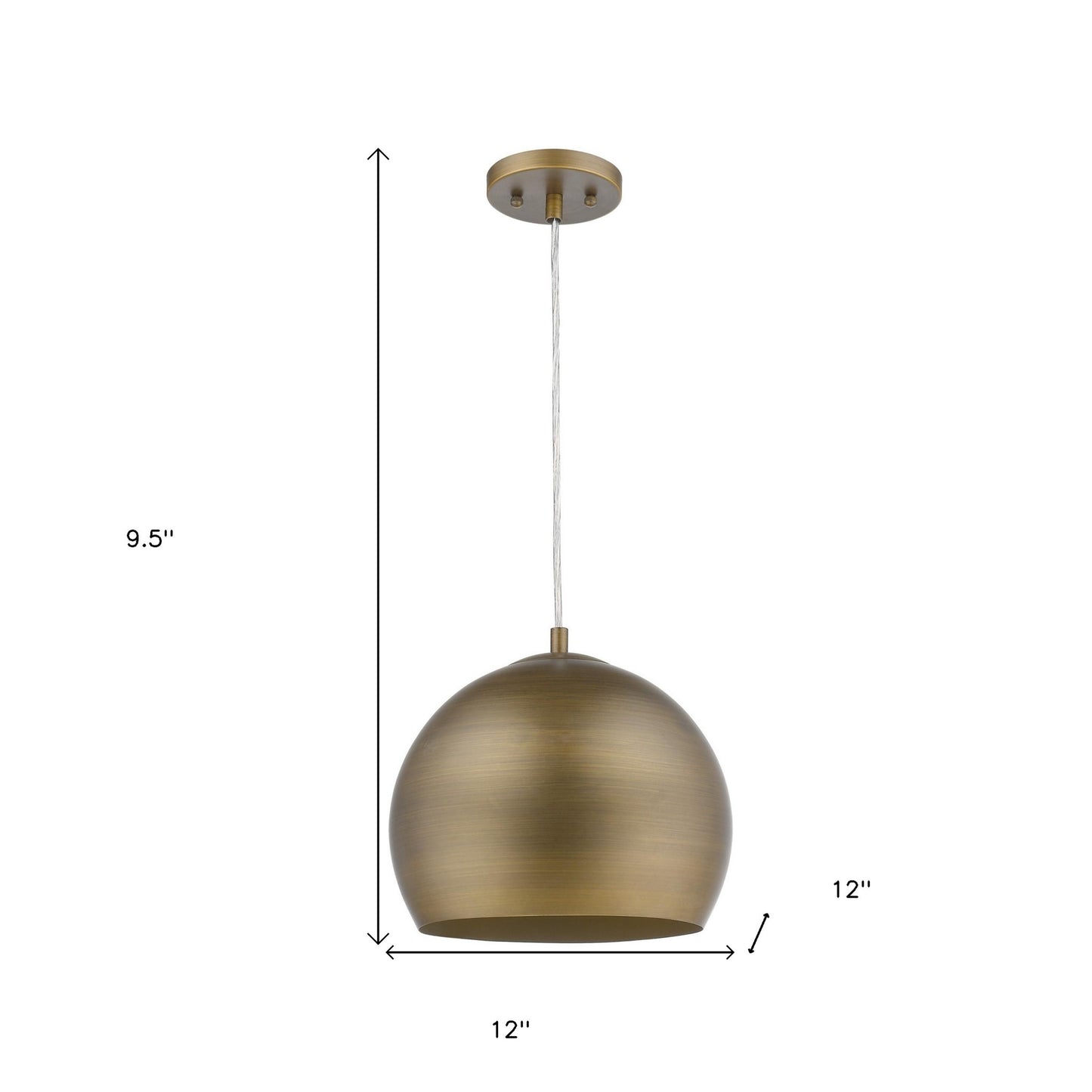Latitude 1-Light H& Painted Antique Gold Pendant