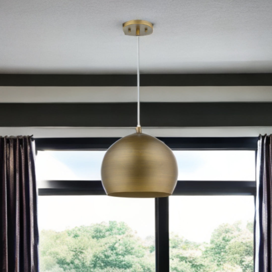 Latitude 1-Light H& Painted Antique Gold Pendant