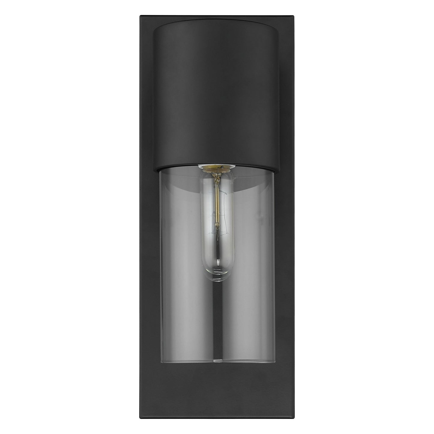 Contemporary Matte Black & Glass Wall Light