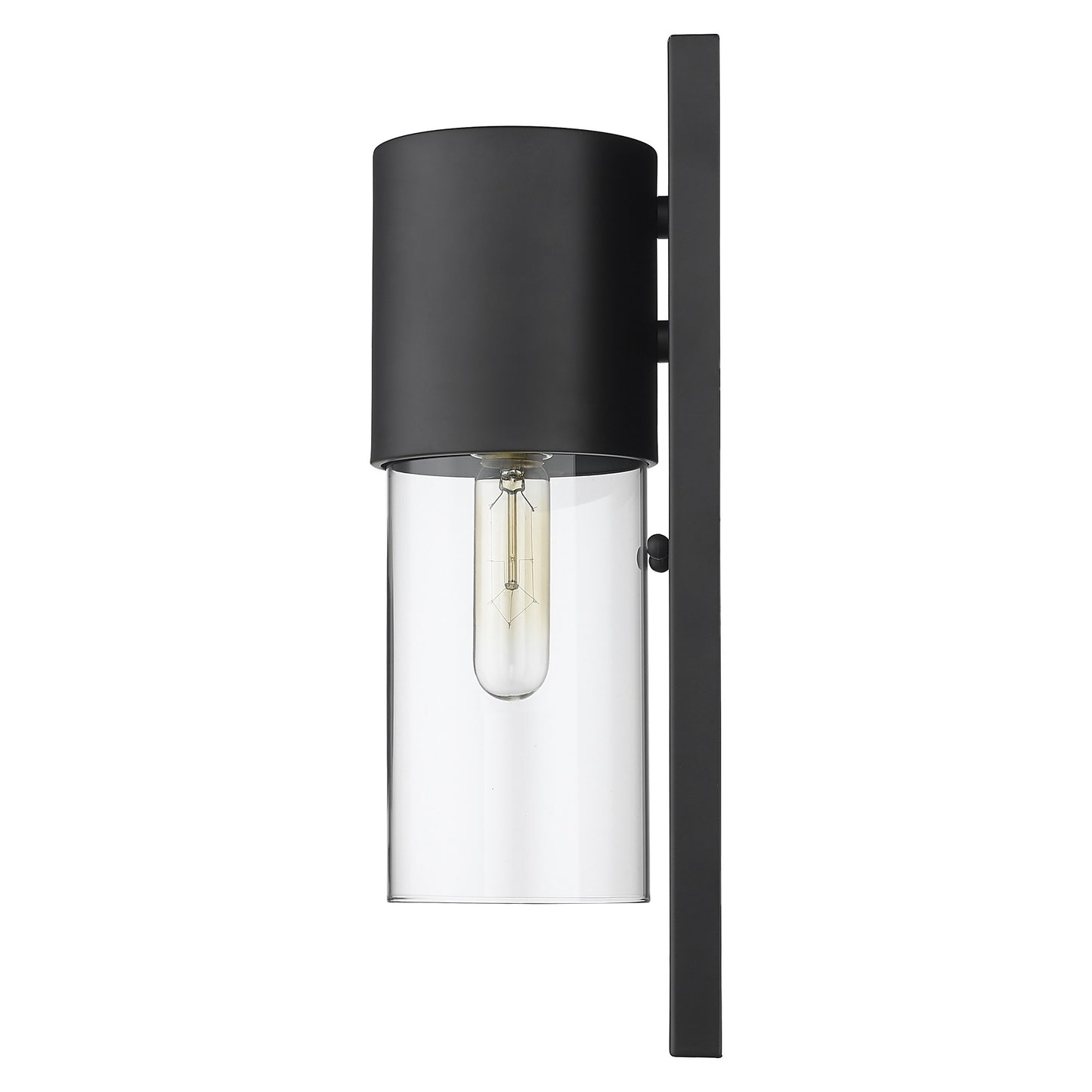 Contemporary Matte Black & Glass Wall Light
