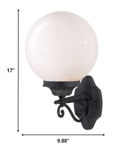 Matte Black Acrylic Globe Wall Sconce
