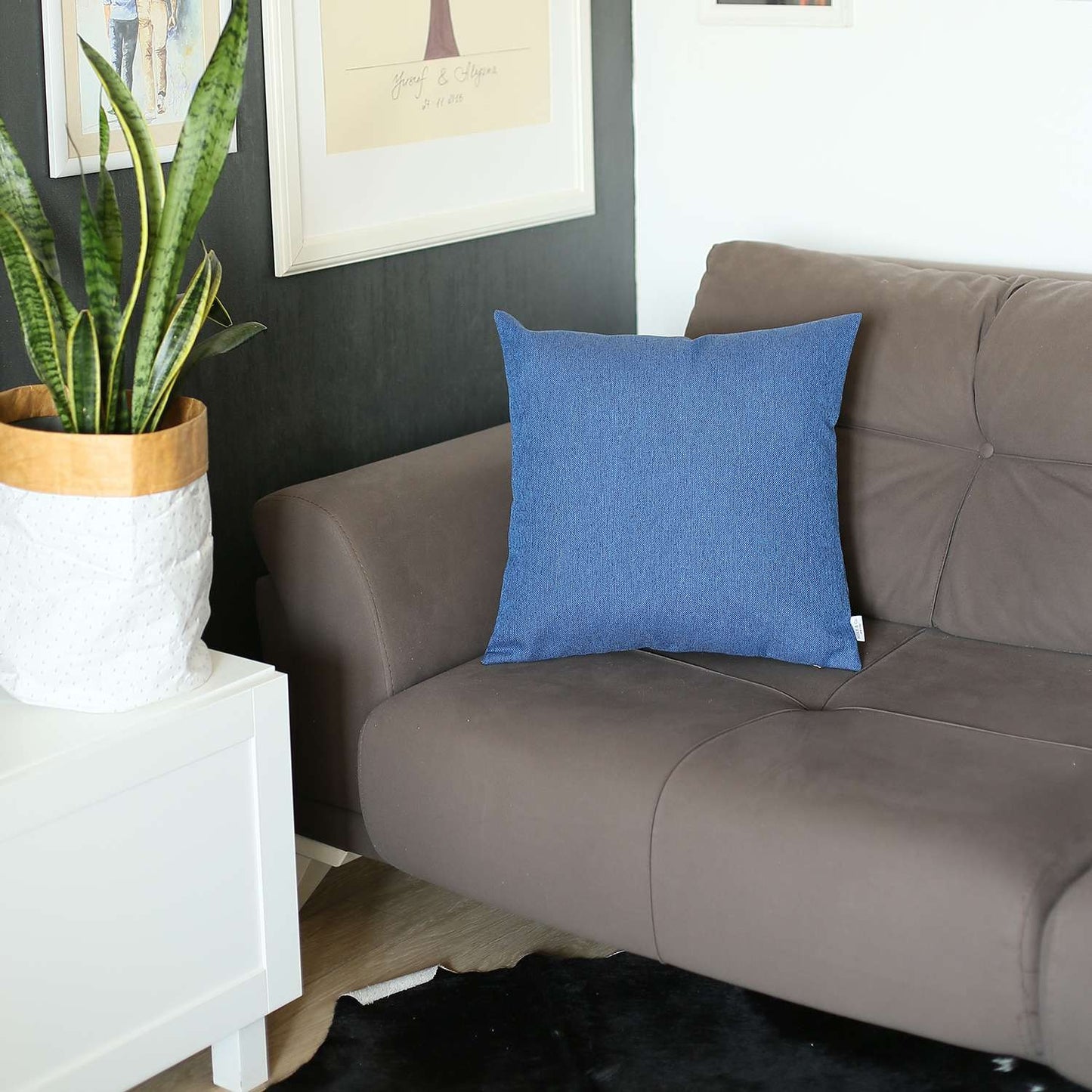 Blue Modern Textured Pillow