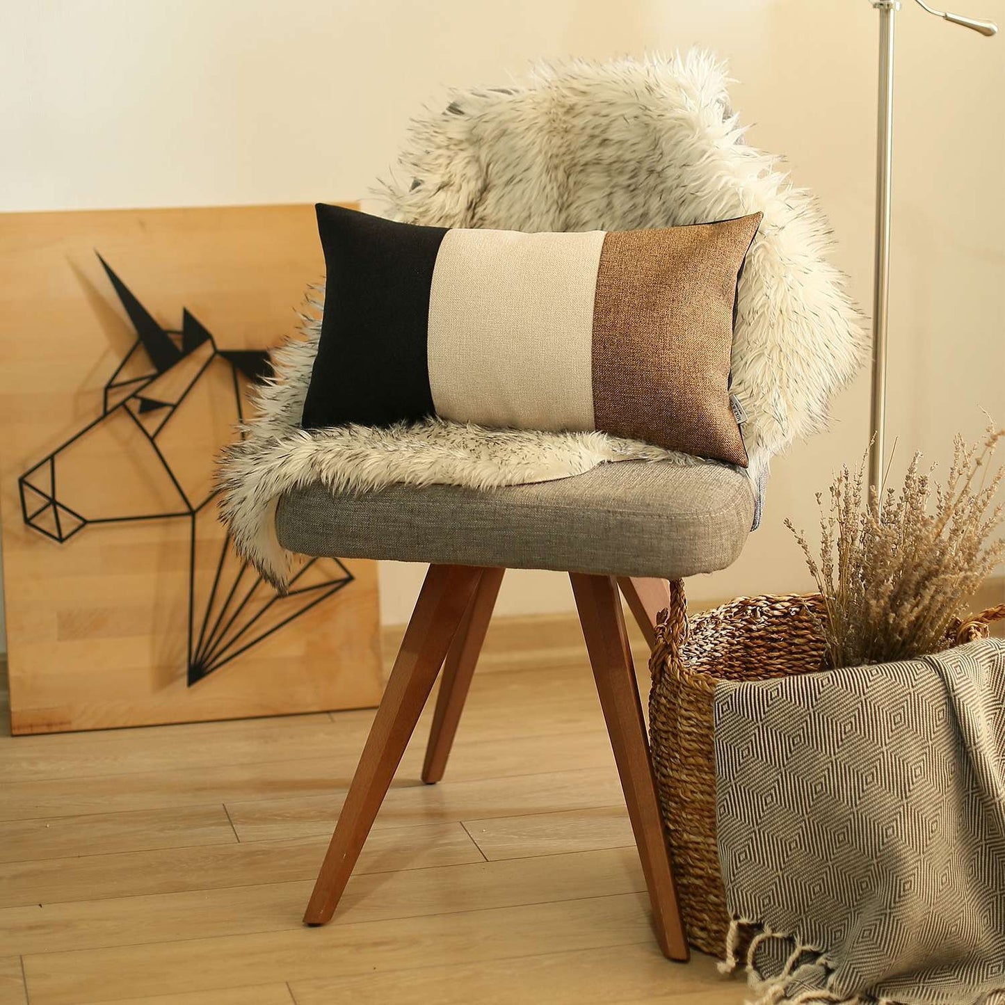 Brown Tripartite Lumbar Pillow