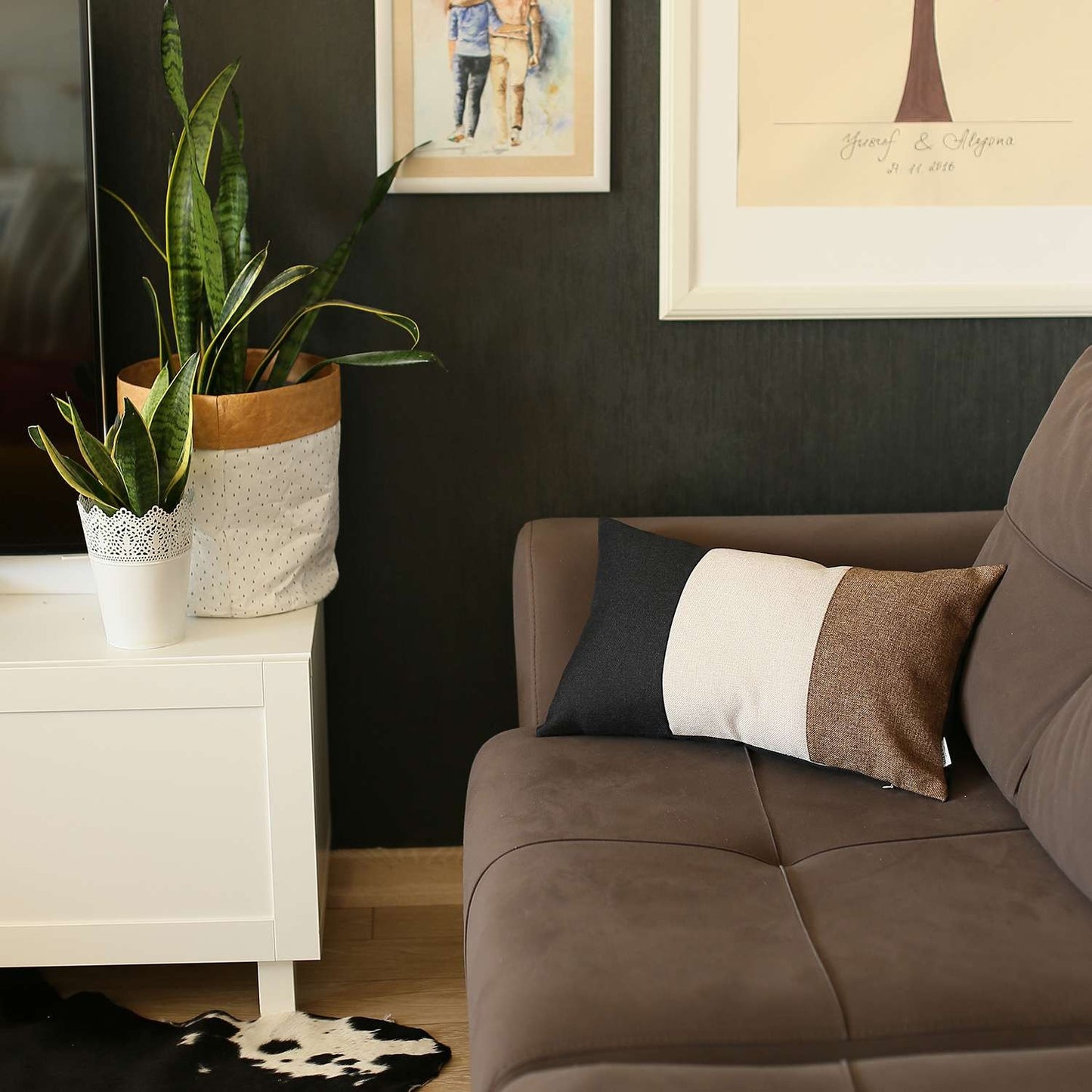 Brown Tripartite Lumbar Pillow