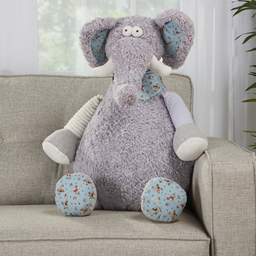 Gray Elephant Pillow