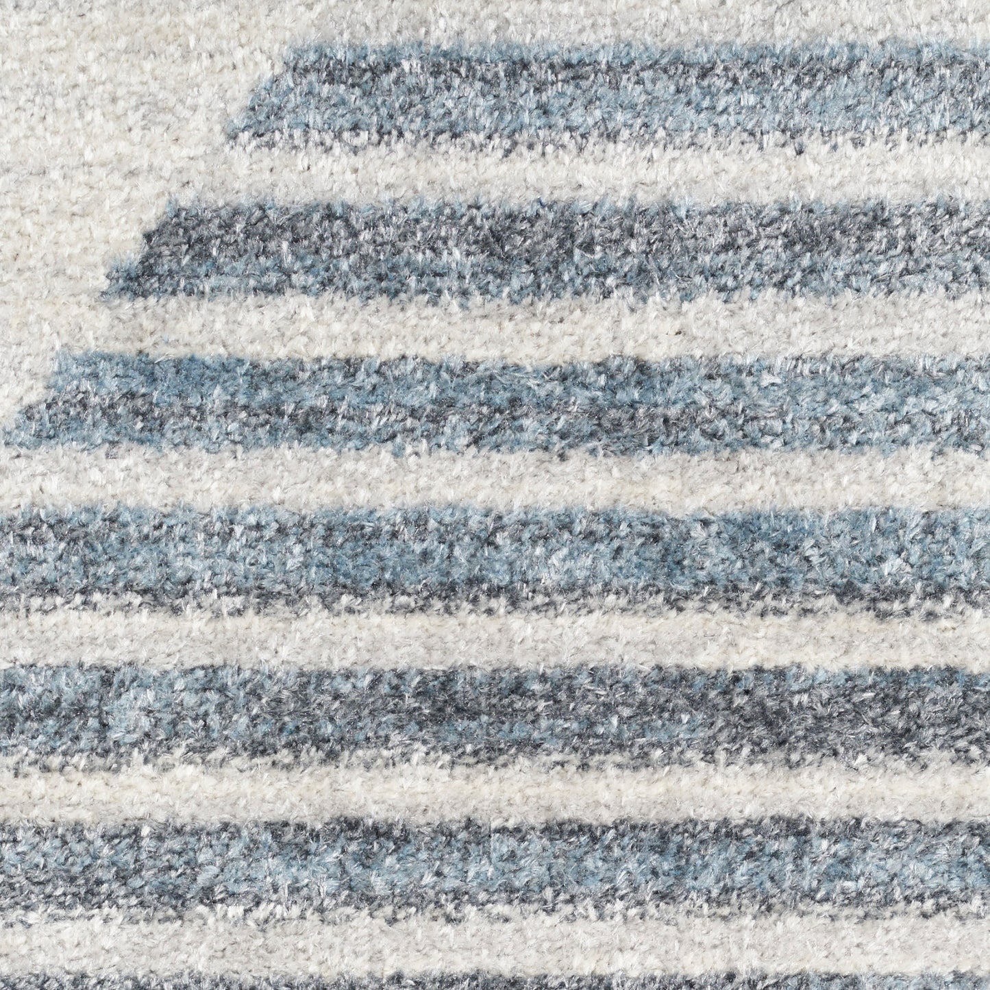 Nourison Astra Ivory & Blue Pet Friendly Machine Washable Rug - Swatch