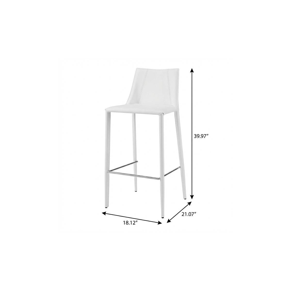 White Steel Low Back Bar Height Bar Chair