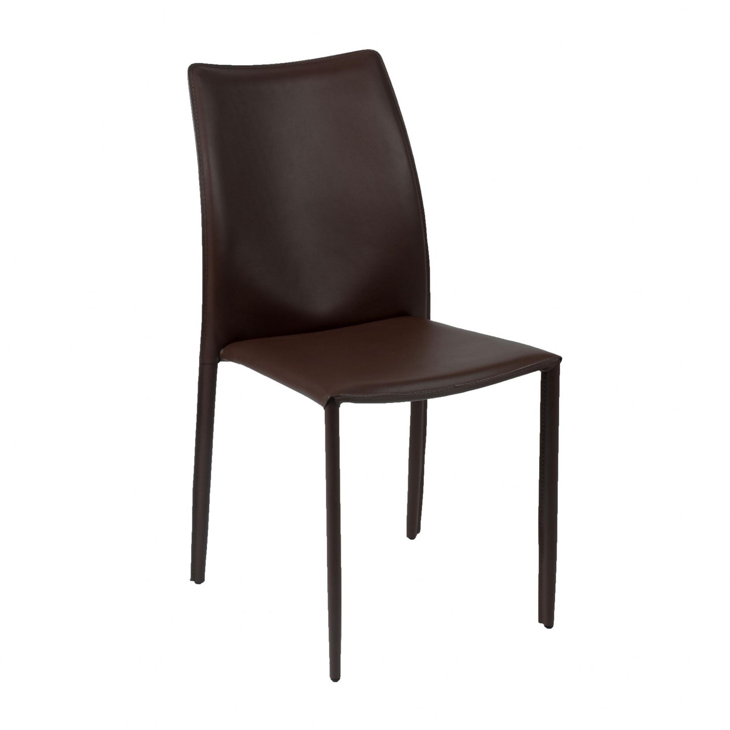 All Dark Brown Stacking Chairs - Set of 2