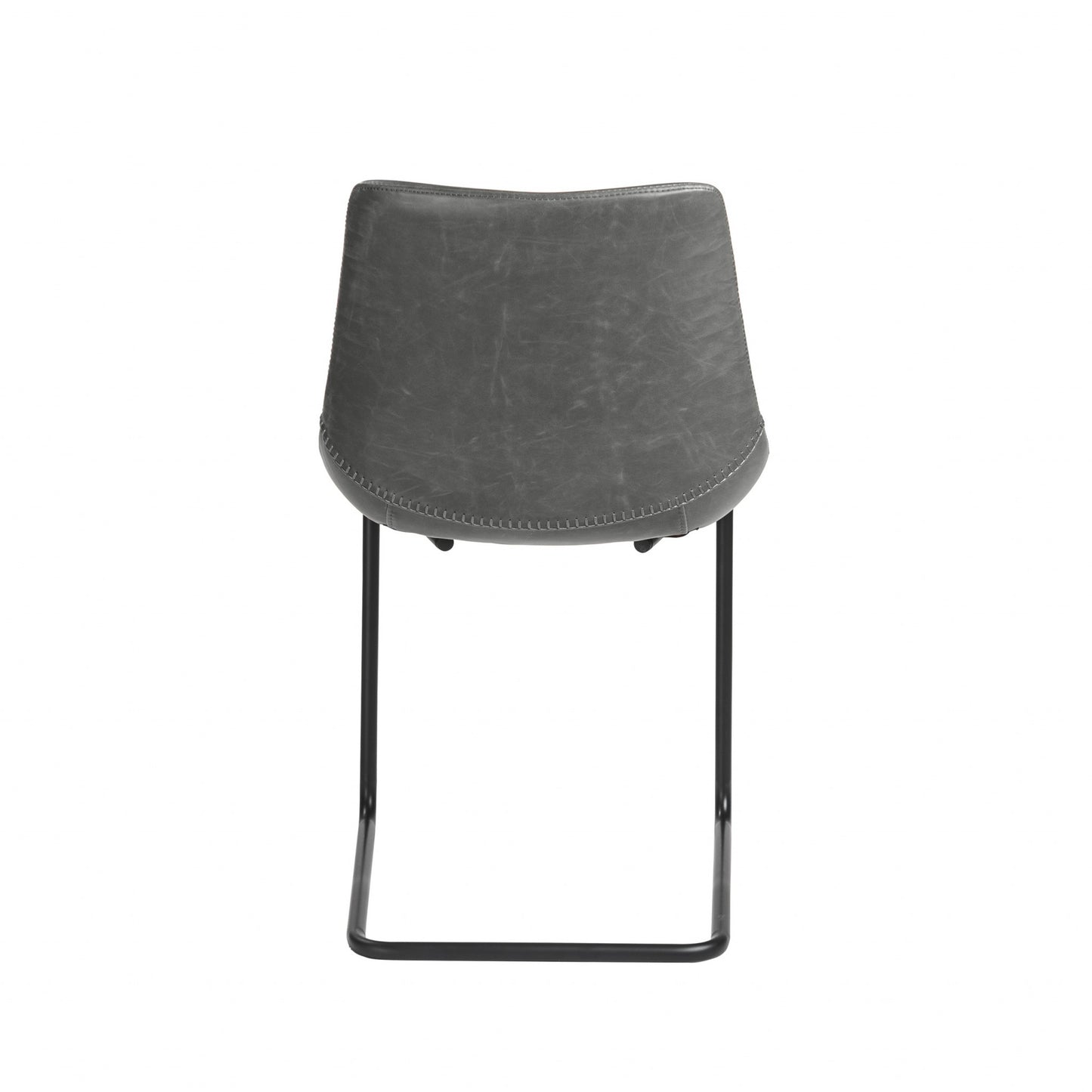 Gray Faux Faux Leather Black Cantilever Chairs - Set of 2