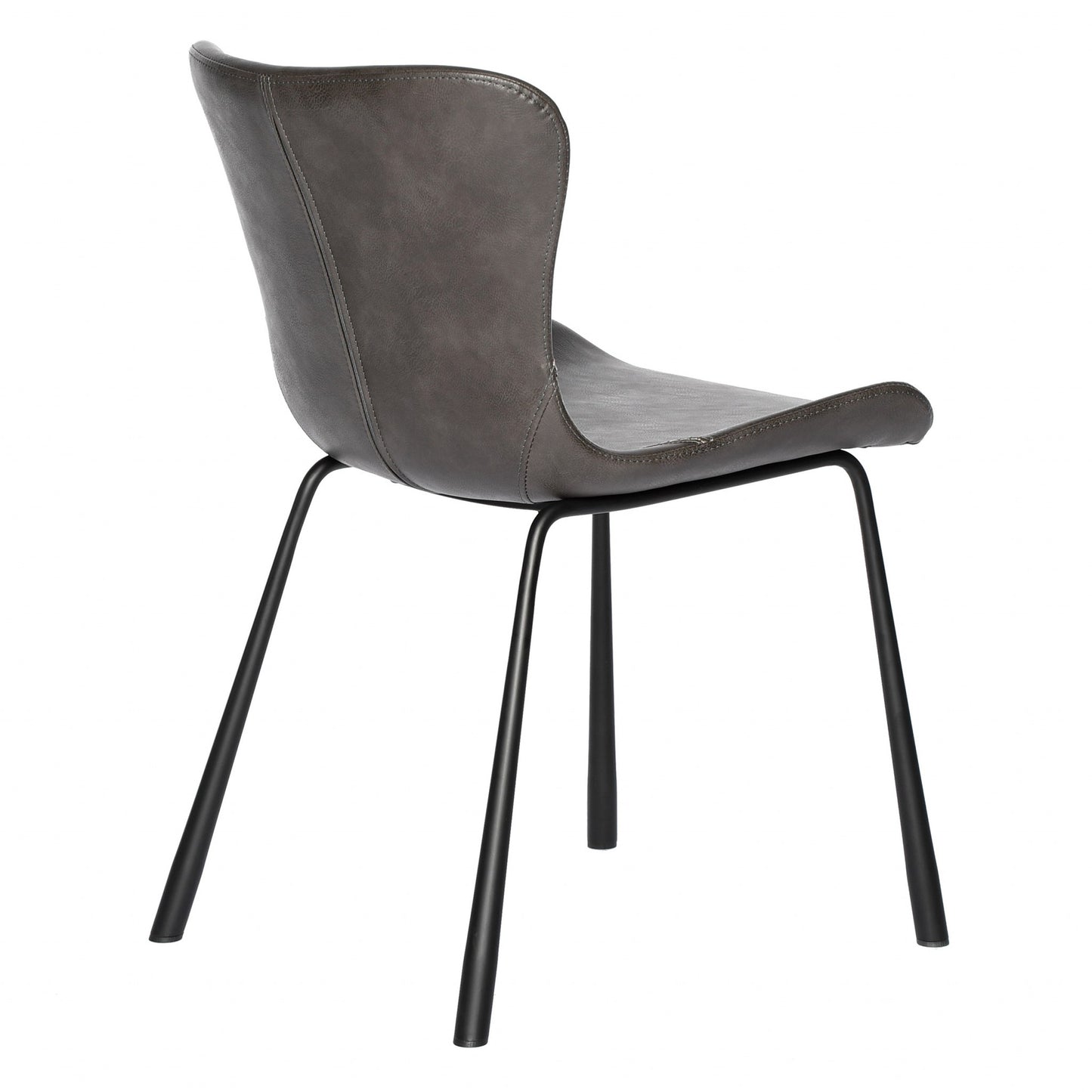 Dark Gray Faux Faux Leather Side Chairs - Set of 2
