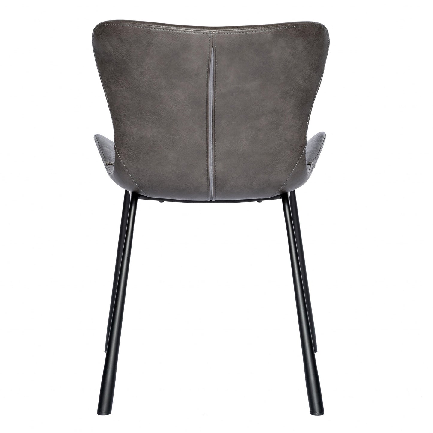 Dark Gray Faux Faux Leather Side Chairs - Set of 2