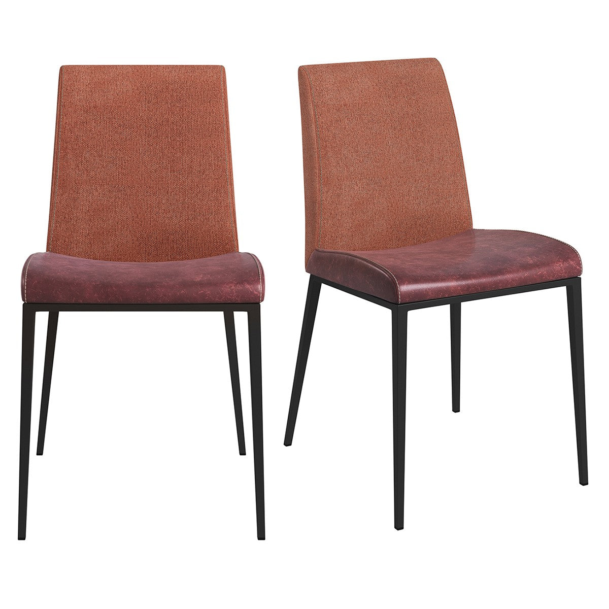 Brown & Rust Stainless Steel Chairs - Set of 2
