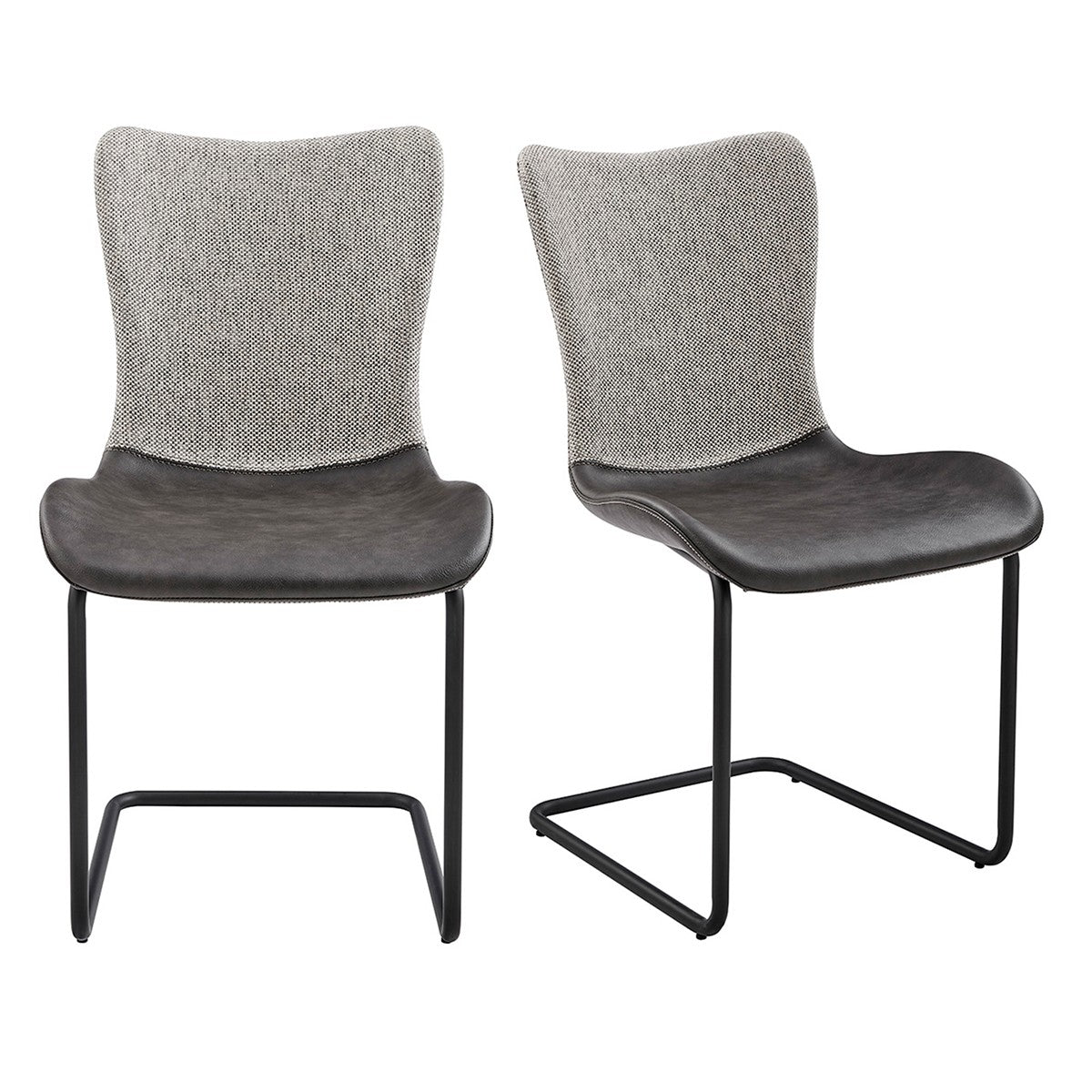 Gray Metro Mix Cantilever Dining Chairs - Set of 2
