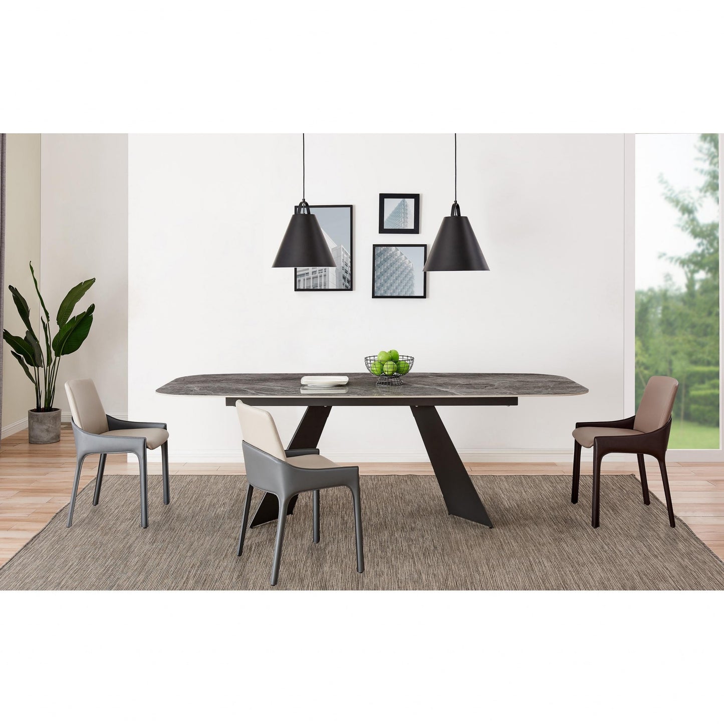 Light & Dark Gray Faux Faux Leather Side Chairs - Set of 2
