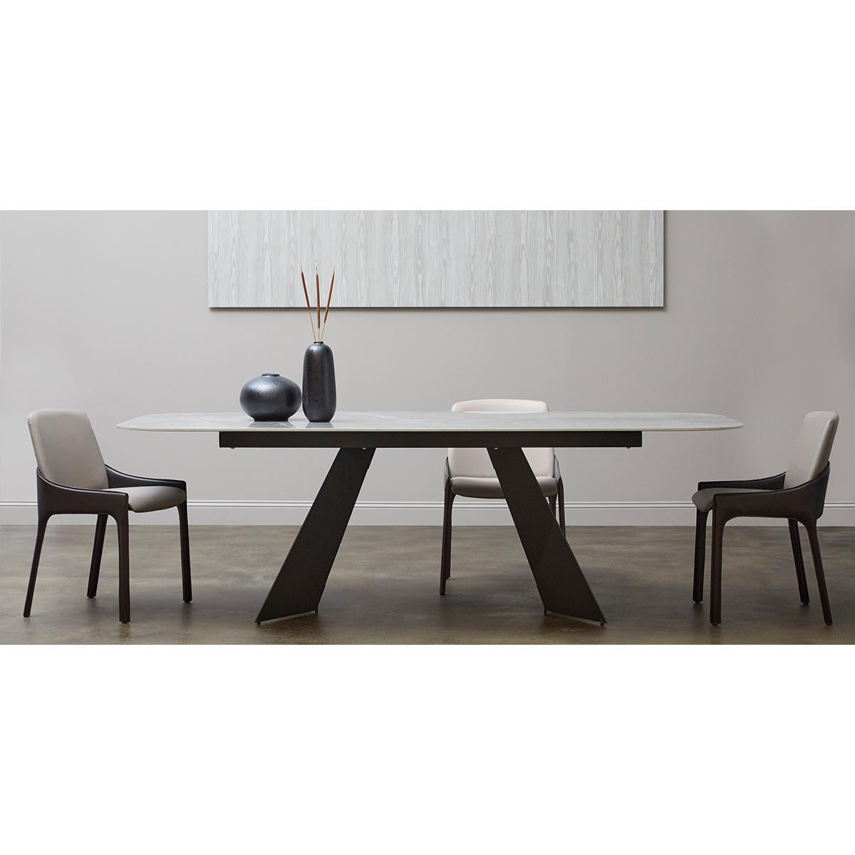 Light & Dark Gray Faux Faux Leather Side Chairs - Set of 2