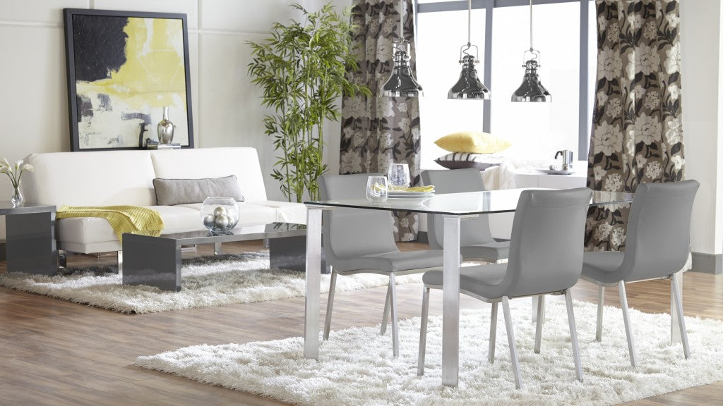 Gray & Silver Leather Dining Chair - Set of 2