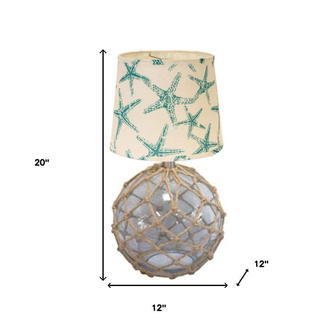 CLEAR Standard Table Lamp w/ Ivory Shade