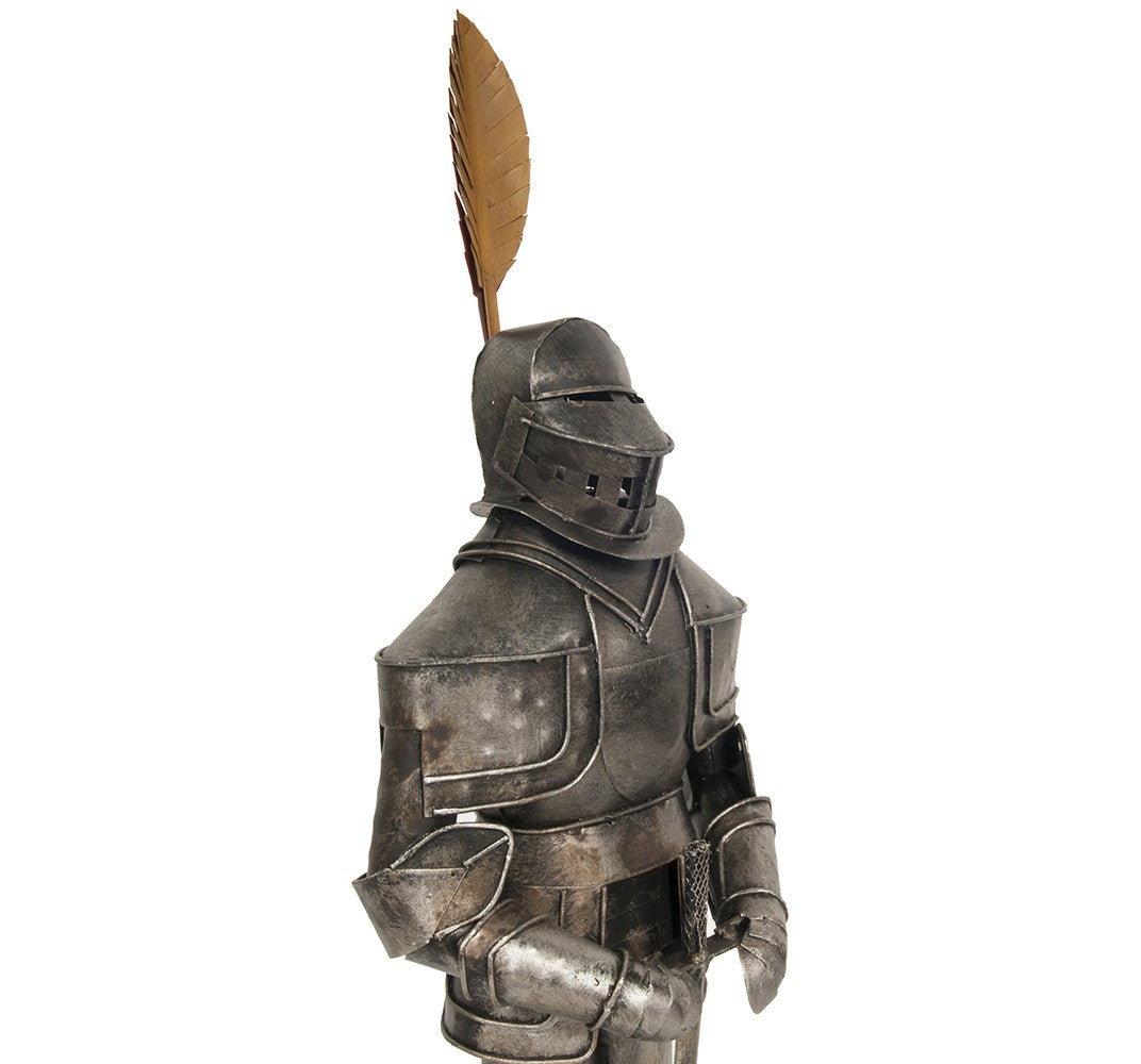 Gray Metal Hand Painted Figurine Tabletop Sculpture