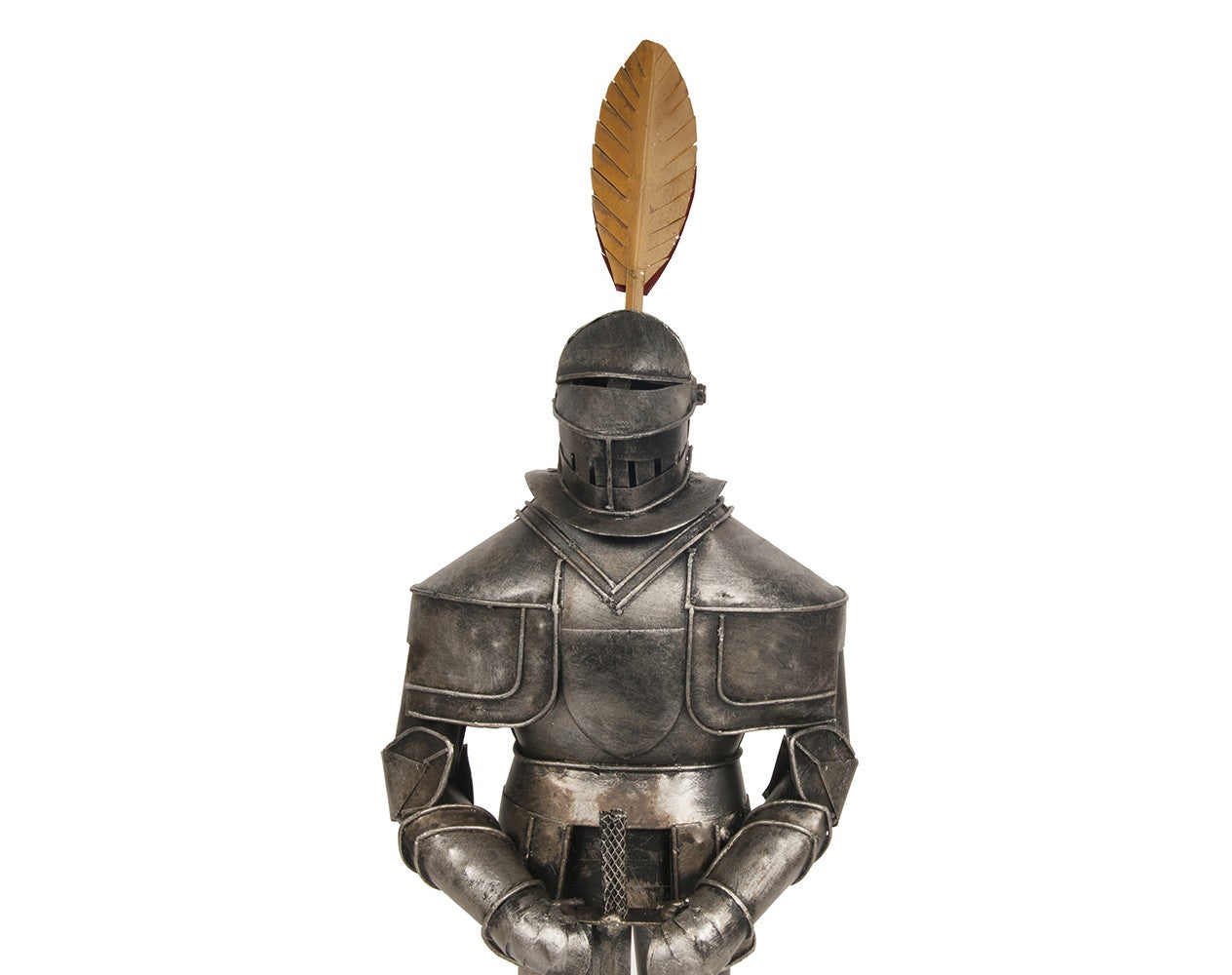 Gray Metal Hand Painted Figurine Tabletop Sculpture