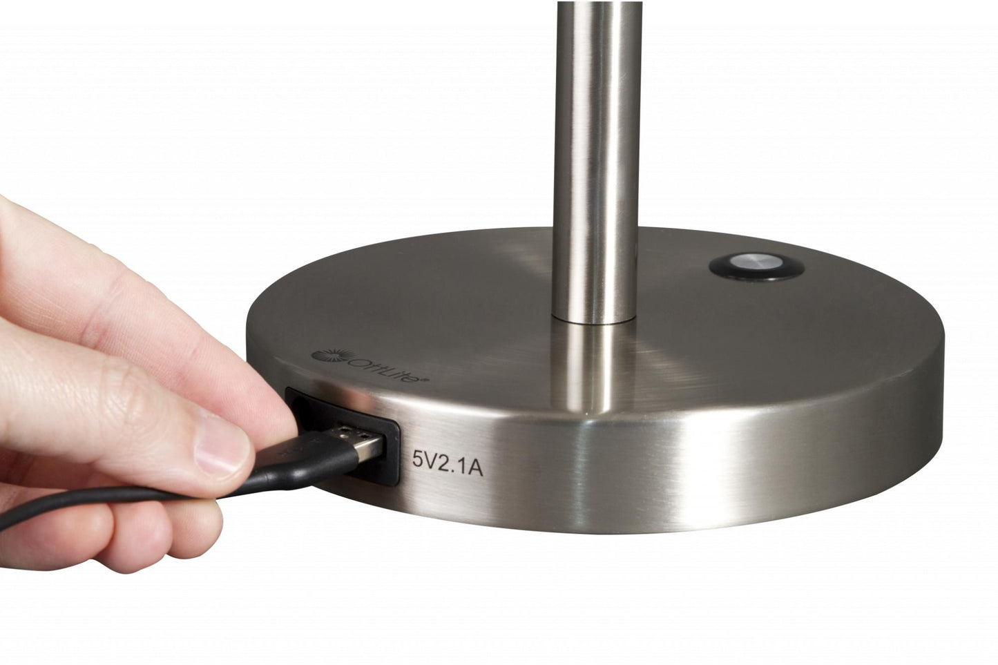 Brushed Silver Adjustable Desk Lamp