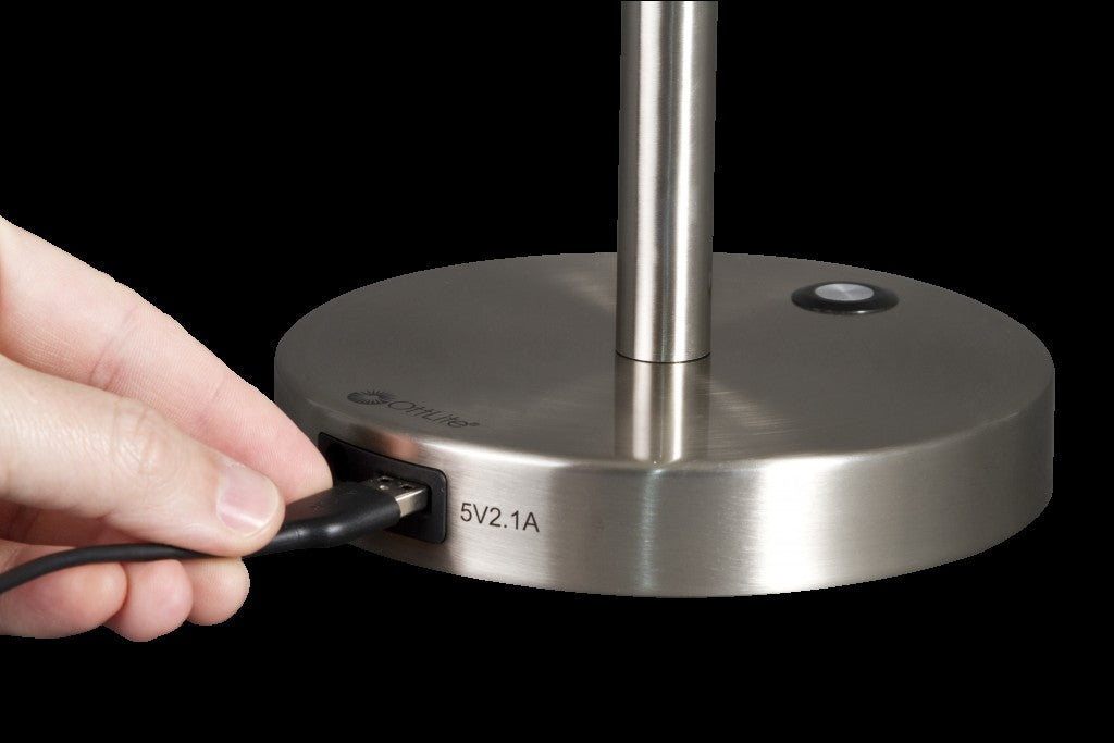 Brushed Silver Adjustable Desk Lamp