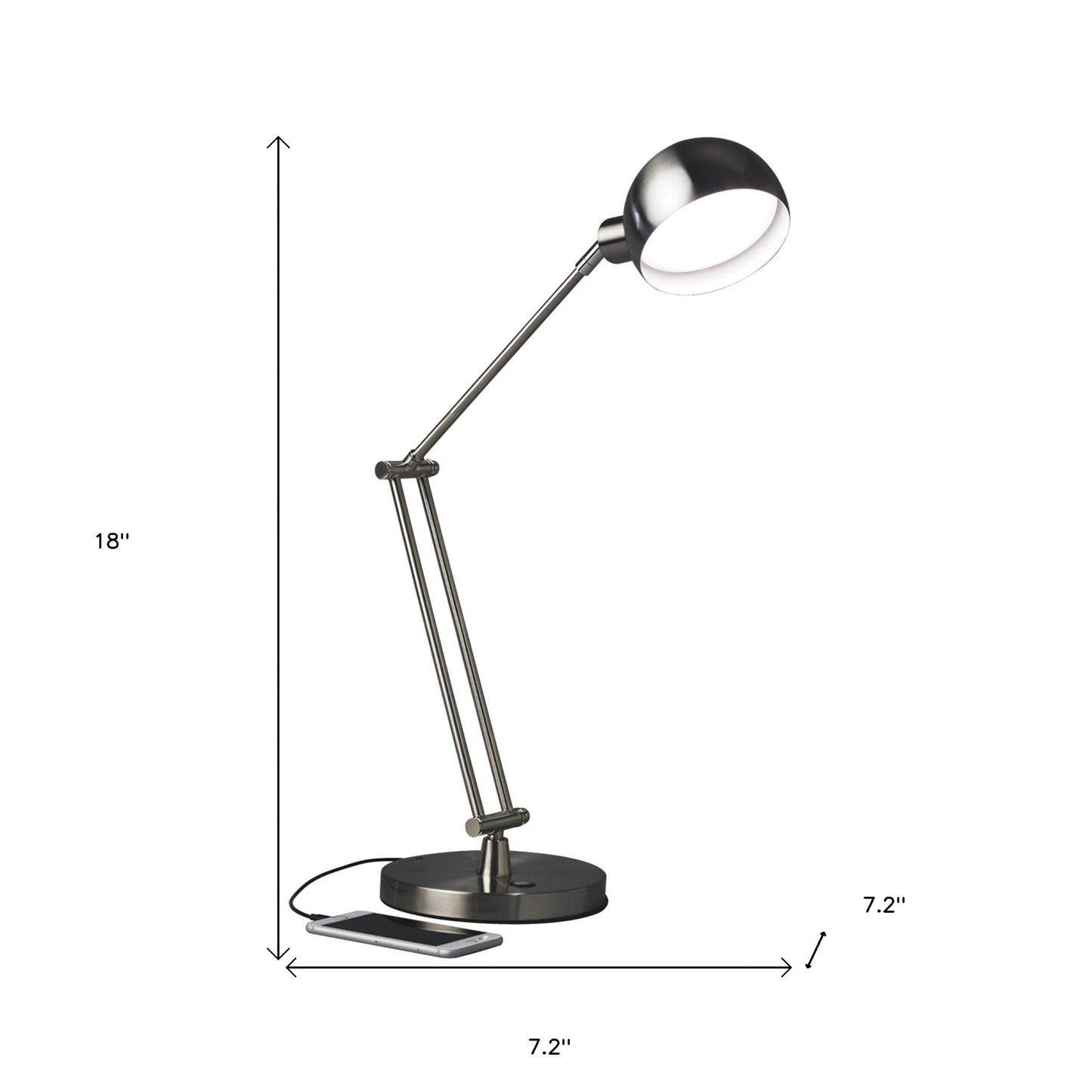 Brushed Nickel Adjustable Desk Lamp