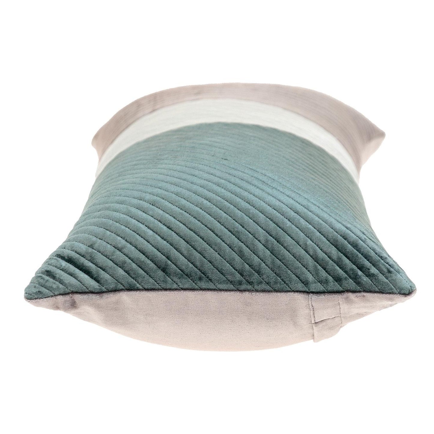 Green Striped Velvet Pillow