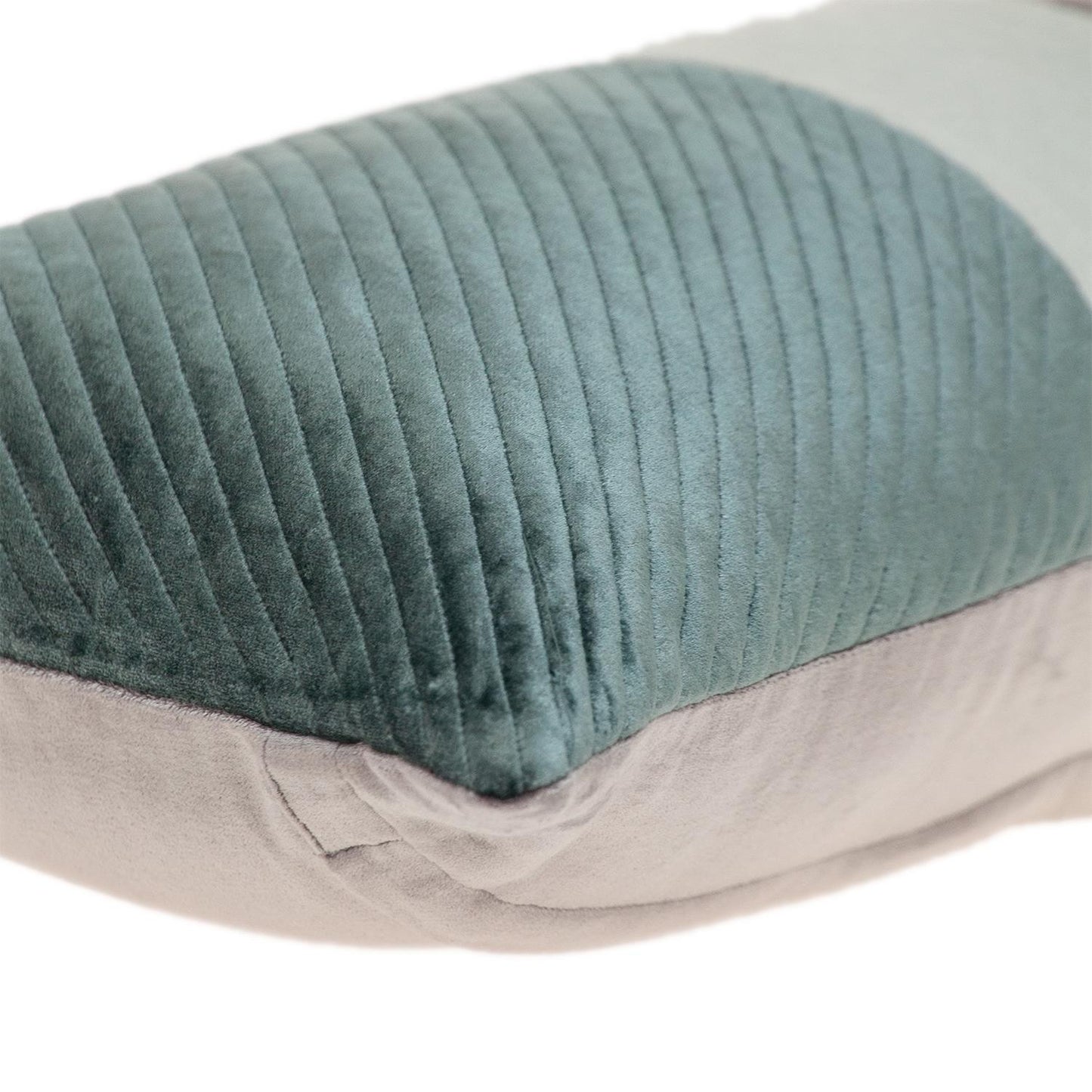 Green Striped Velvet Pillow