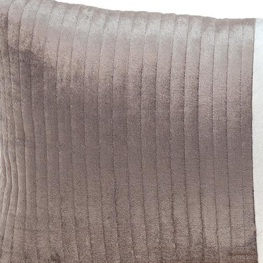 Green Striped Velvet Pillow