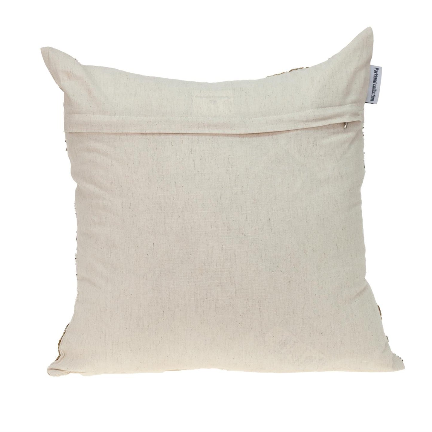 Natural & Golden Metallic Beaded Pillow