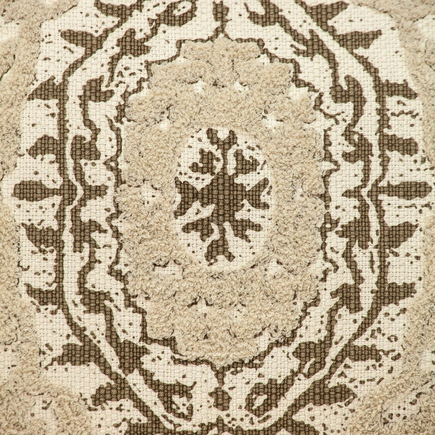Boho Garland Beige & Brown Accent Pillow