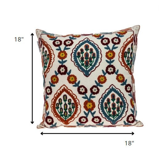 Multicolor Cotton Blend Pillow