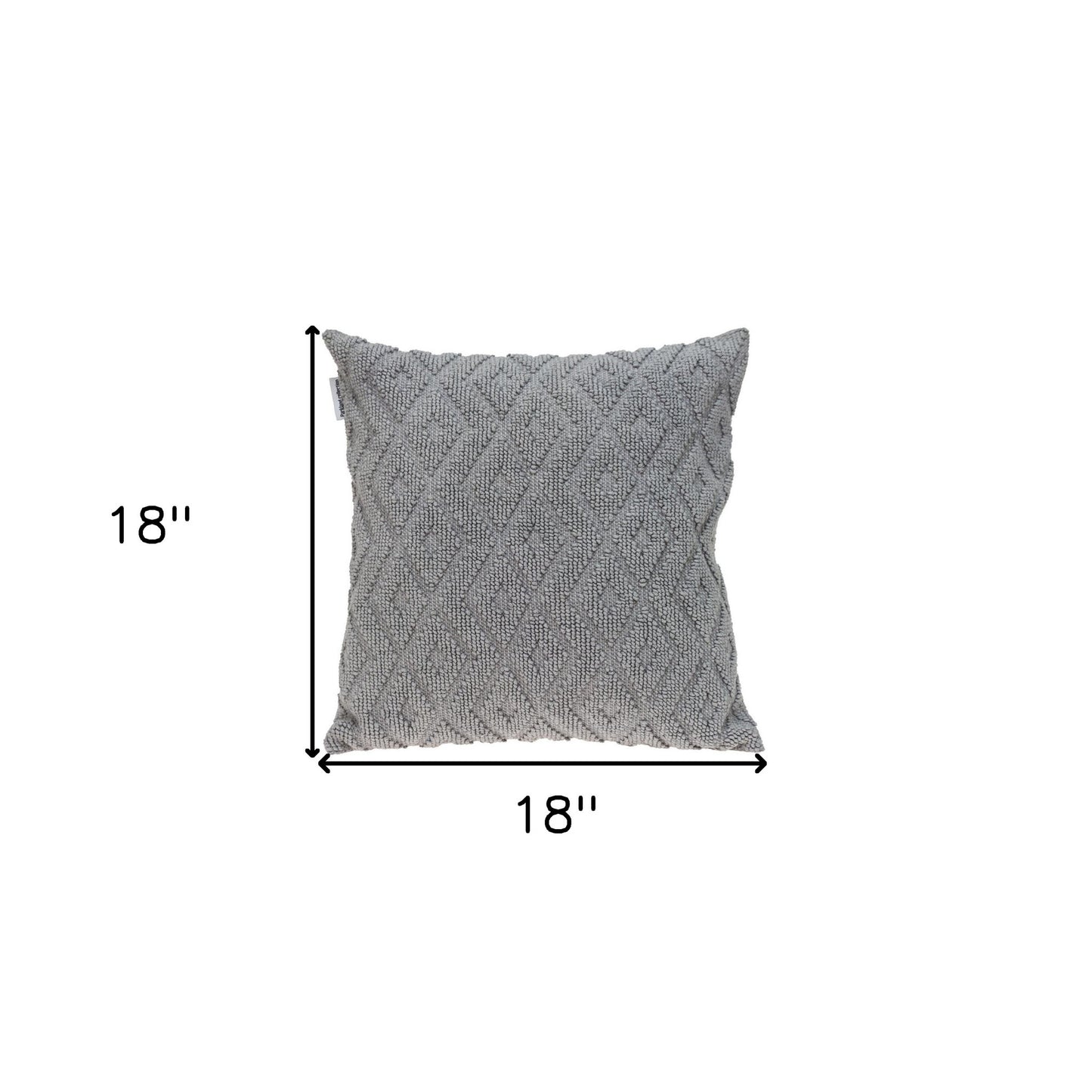 Jacquard Diamond Pattern Gray Pillow