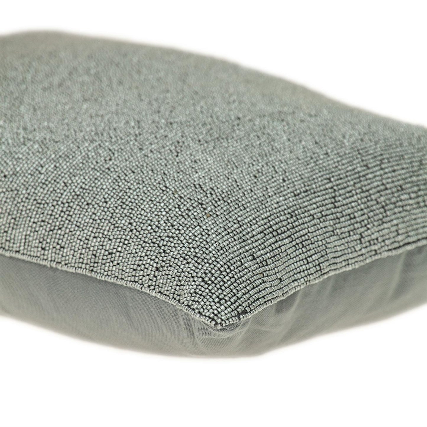 Shimmering Silver Beaded Luxury Pillow