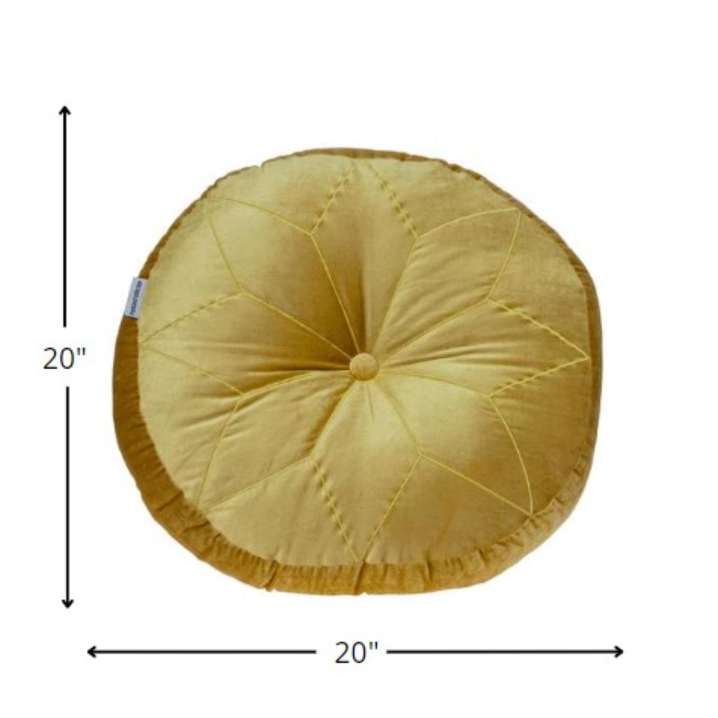 Yellow Round Velvet Pillow