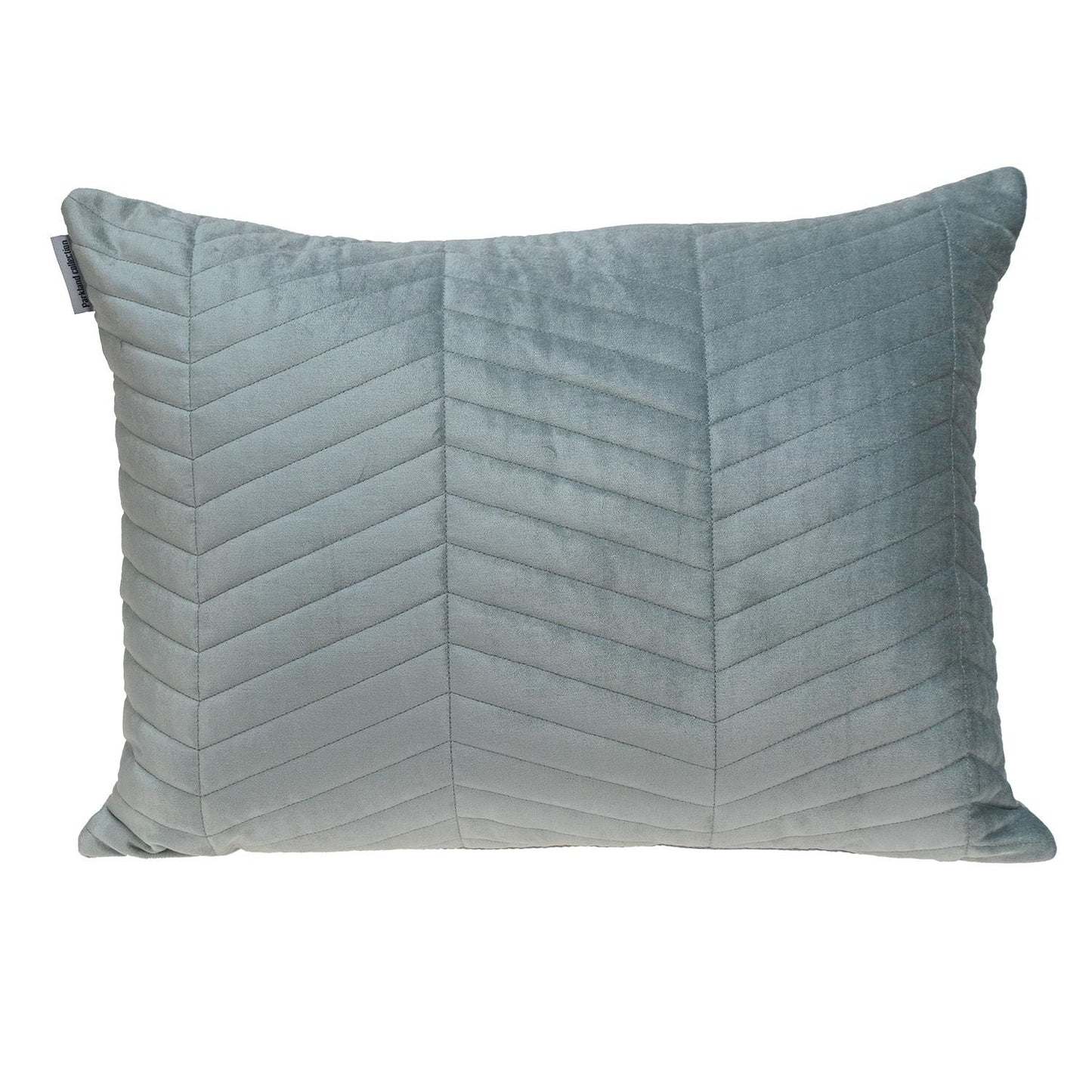 Gray Quilted Velvet Zig Zag Lumbar Pillow