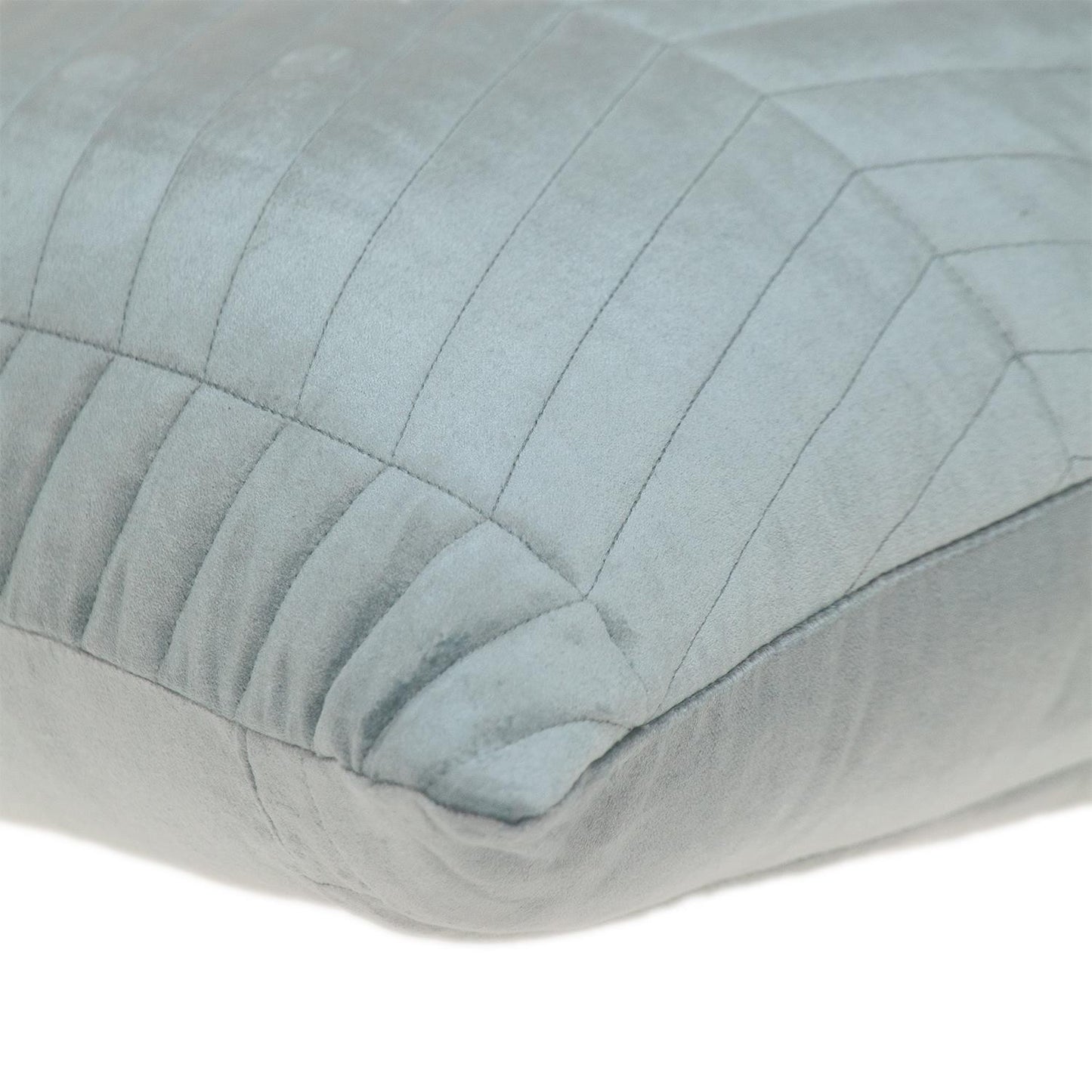 Gray Quilted Velvet Zig Zag Lumbar Pillow