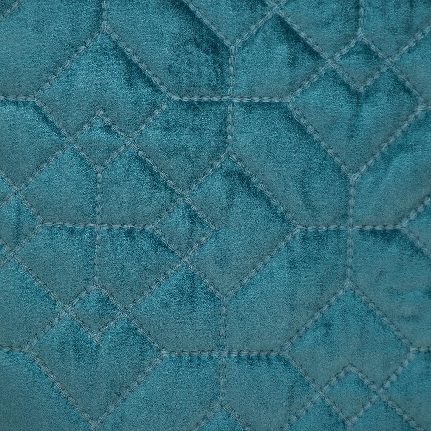 Teal Quilted Velvet Geo Pillow
