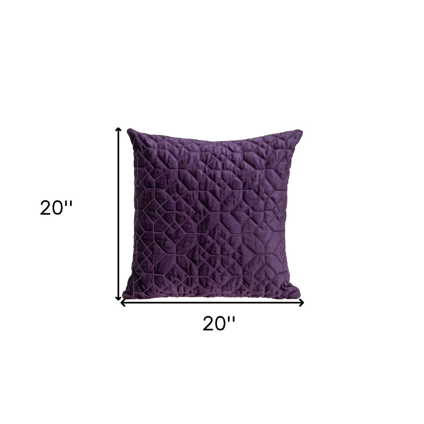 Purple Quilted Velvet Geo Pillow