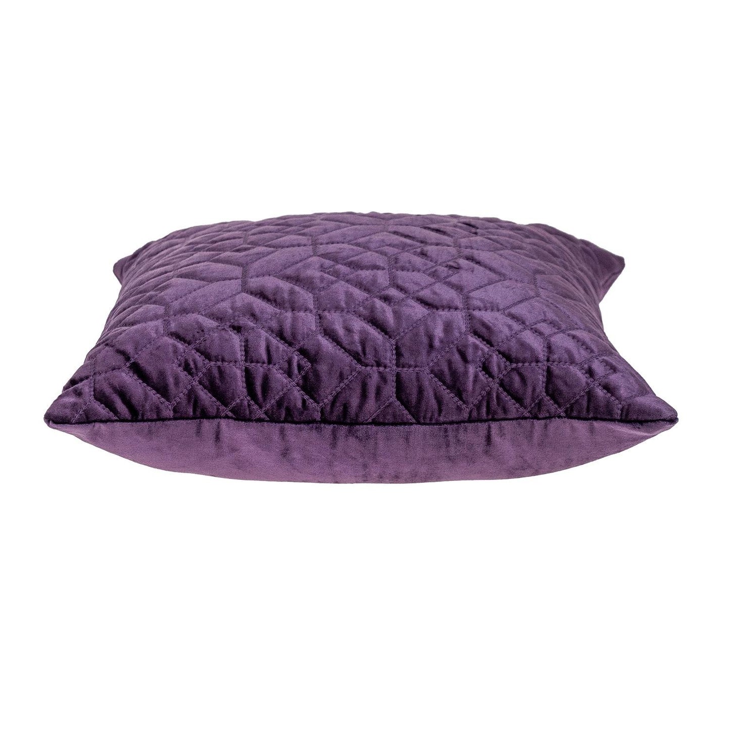 Purple Quilted Velvet Geo Pillow