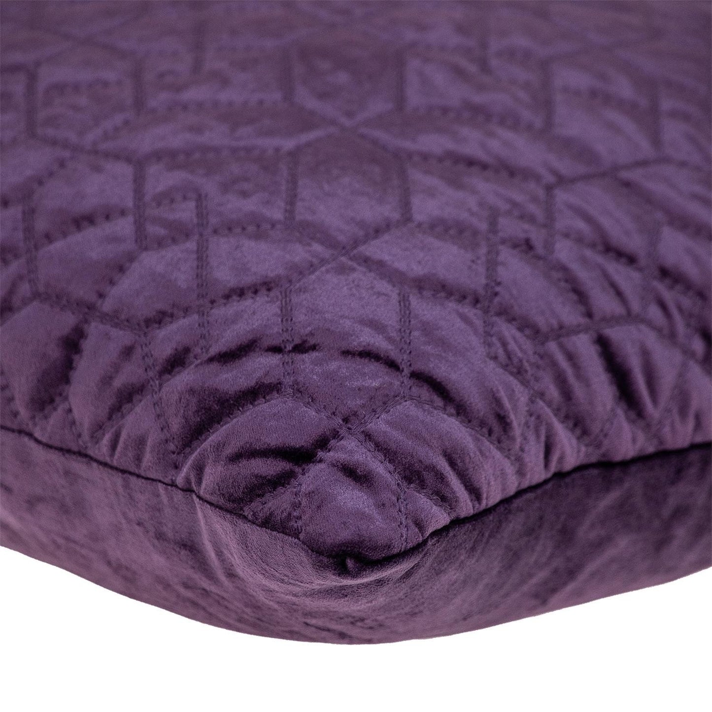 Purple Quilted Velvet Geo Pillow