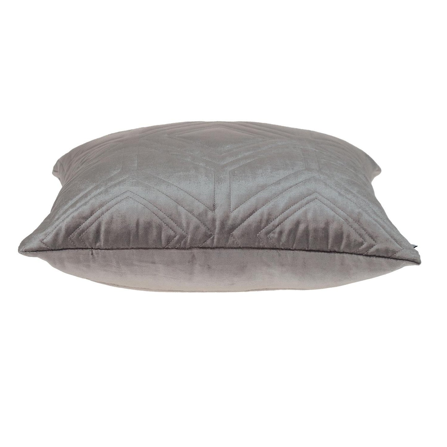 Taupe Quilted Diamonds Velvet Solid Color Pillow