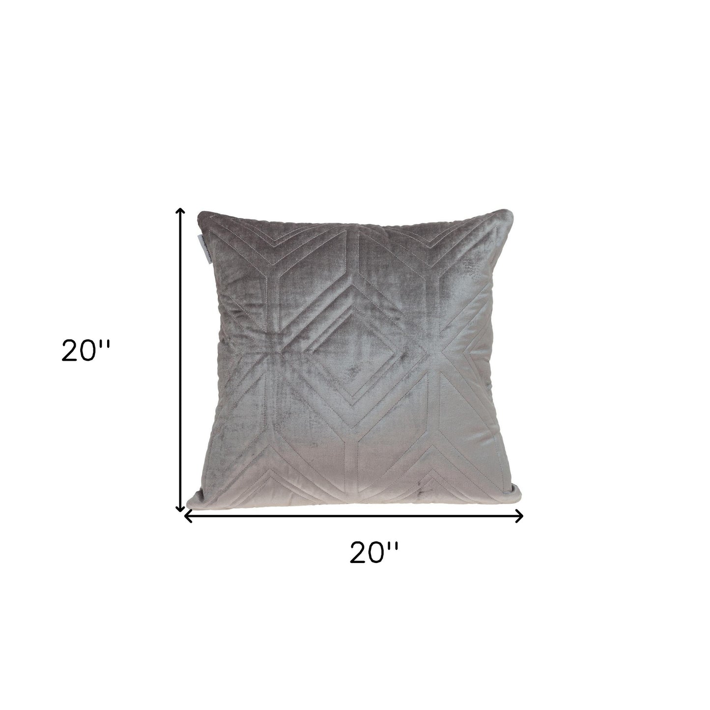 Taupe Quilted Diamonds Velvet Solid Color Pillow