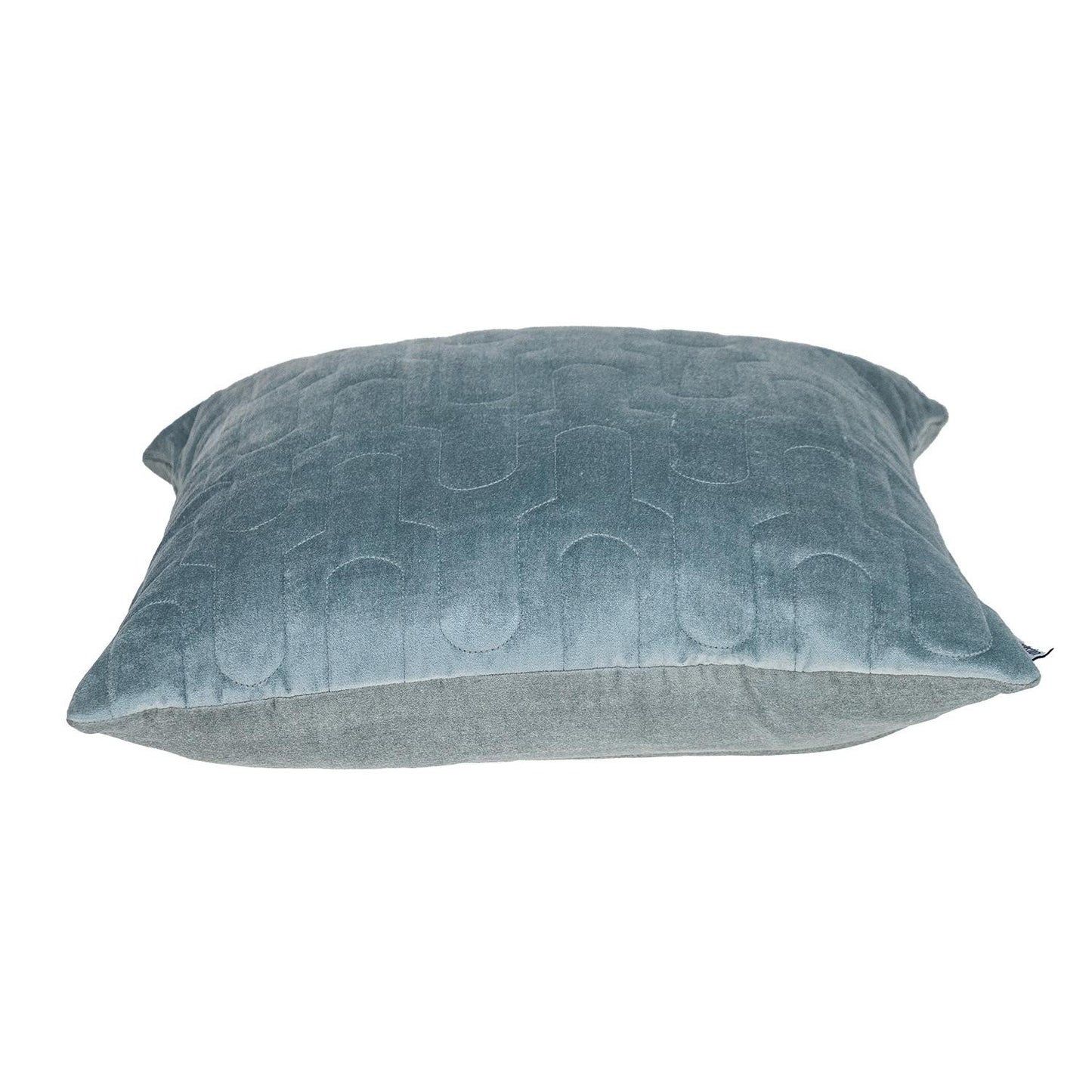 Geometric Lush Quilted Metallic Gray Pillow