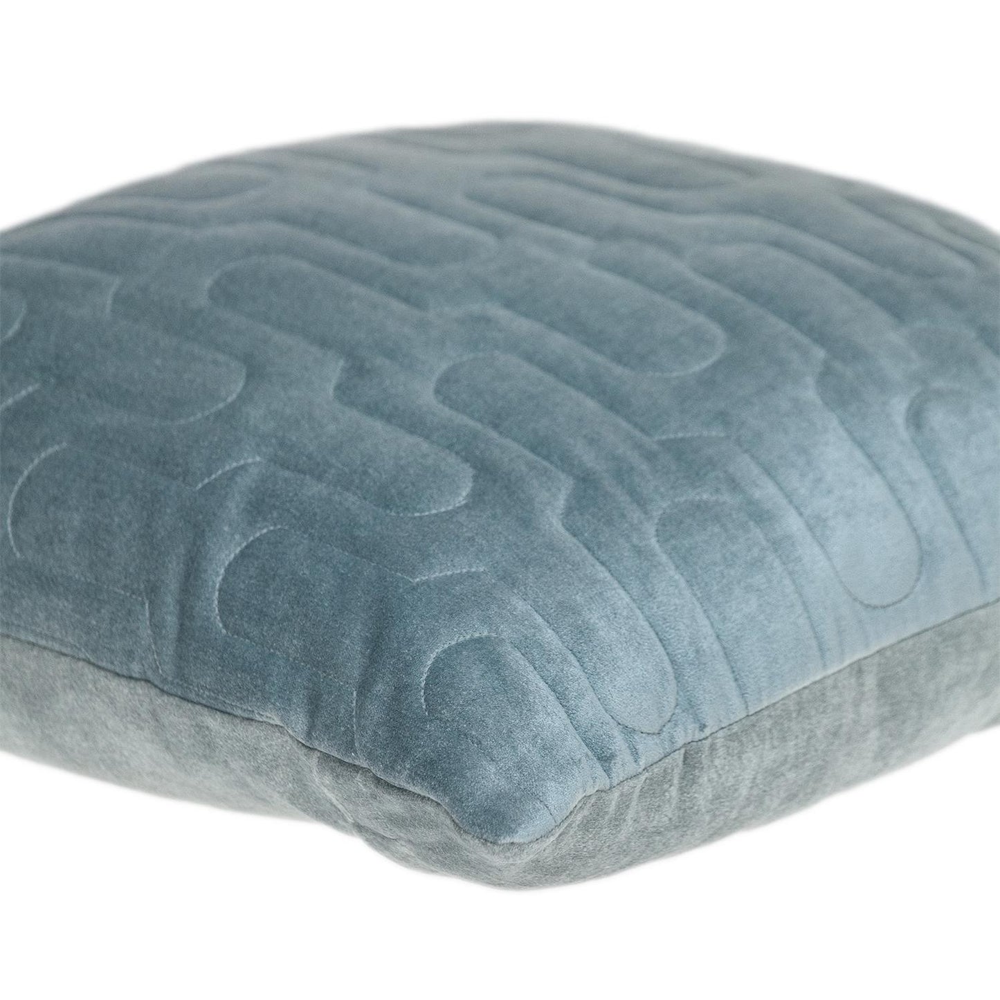 Geometric Lush Quilted Metallic Gray Pillow
