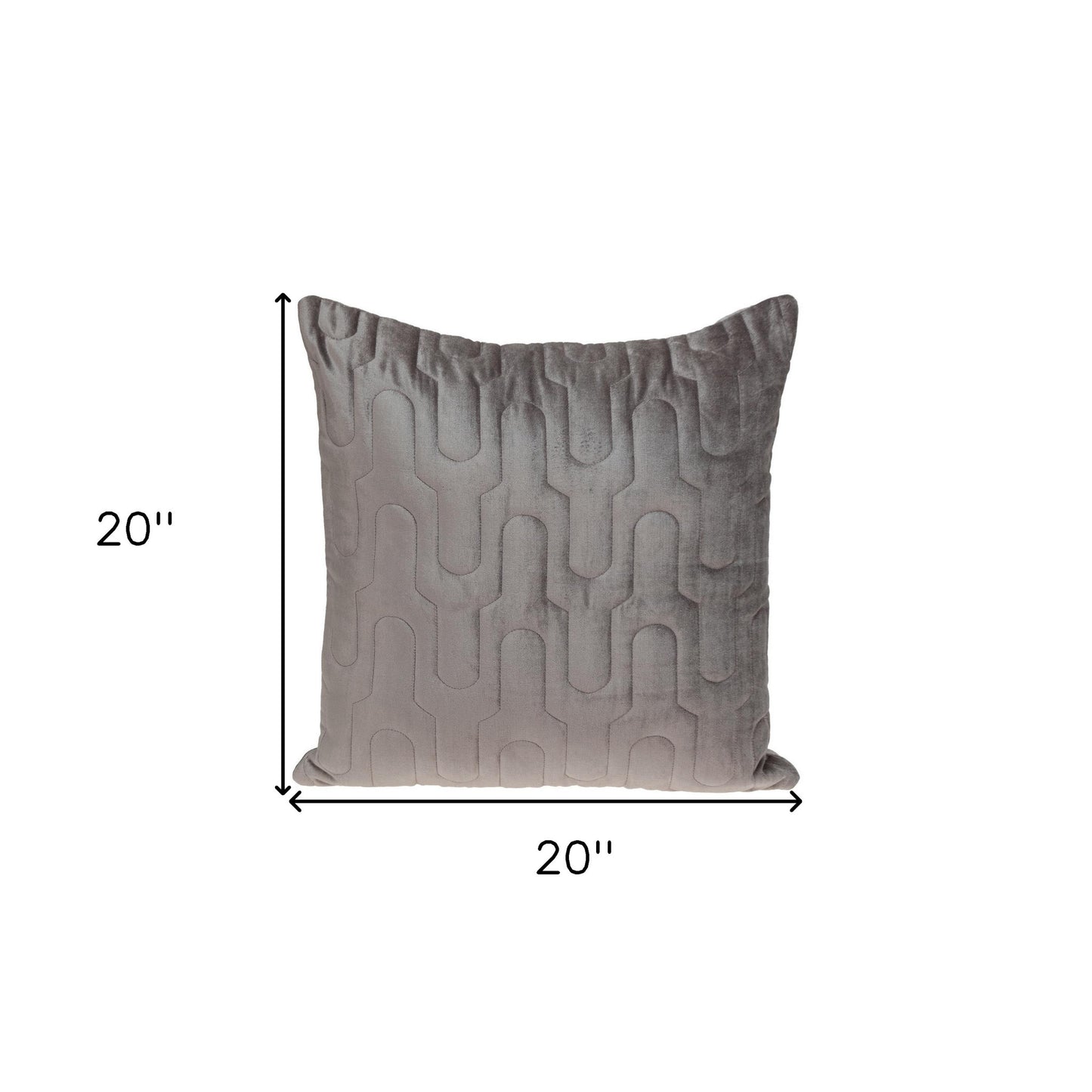 Geometric Lush Quilted Taupe Pillow