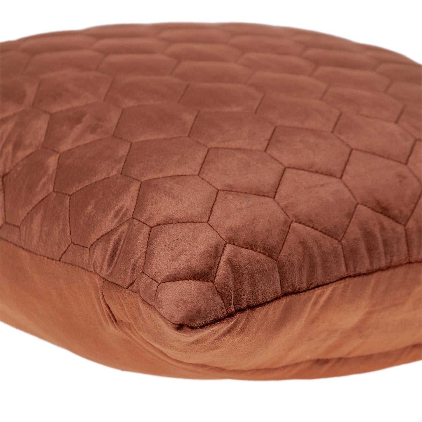 Burnt Orange Tufted Velvet Quilted Pillow